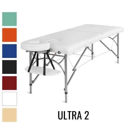  Stół do masażu Medimas Ultra 2 biały- składany, aluminiowy, dwusegmentowy