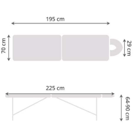  Stół do masażu Medimas Ultra 2 biały- składany, aluminiowy, dwusegmentowy