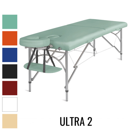  Stół do masażu Medimas Ultra 2 zielony - składany, aluminiowy, dwusegmentowy