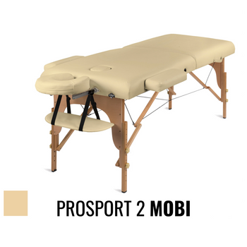 Stół do masażu Medimas Prosport 2 MOBI beżowy - składany, drewniany, dwusekcyjny