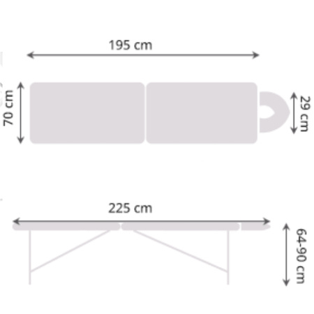  Stół do masażu Medimas Ultra 2 niebieski - składany, aluminiowy, dwusegmentowy