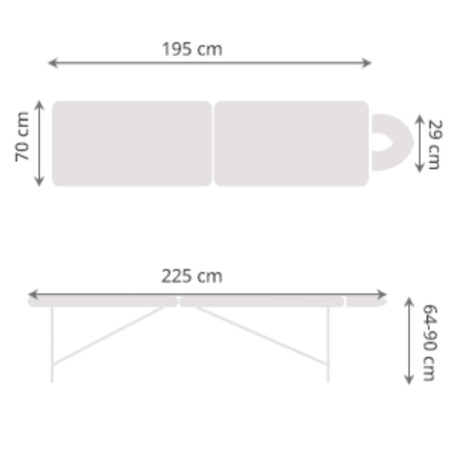  Stół do masażu Medimas Ultra 2 zielony - składany, aluminiowy, dwusegmentowy