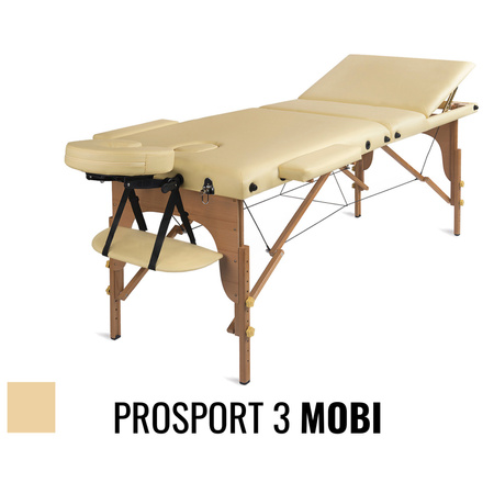 Stół do masażu Medimas Prosport 3 MOBI beżowy - drewniany, składany, trzysekcyjny