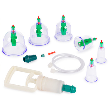 Bańki próżniowe bezogniowe z pompką 6szt.