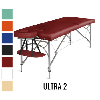  Stół do masażu Medimas Ultra 2 czerwony - składany, aluminiowy, dwusegmentowy