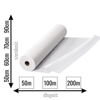 Podkłady medyczne jednorazowe białe 60cm x 100m | Rozmiary