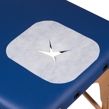 Włókninowe białe pokrycie otworu na twarz do stołu do masażu 100 szt "X"