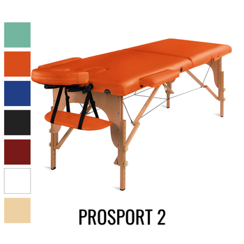 Stół do masażu Medimas Prosport 2 pomarańczowy - drewniany, składany, dwusekcyjny