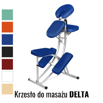 Krzesło do masażu Medimas Delta niebieskie - aluminiowe, składane