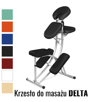 Krzesło do masażu Medimas Delta czarne - aluminiowe, składane