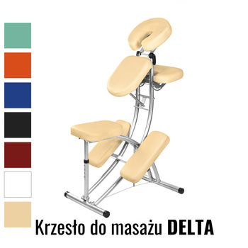 Krzesło do masażu Medimas Delta beżowe - aluminiowe, składane 