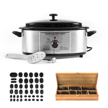 Zestaw Kamienie do masażu z podgrzewaczem | 6 L | 45 szt