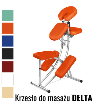 Krzesło do masażu Medimas Delta pomarańczowe - aluminiowe, składane 