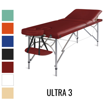 Stół do masażu Medimas Ultra 3 czerwony - składany, aluminiowy, trzysekcyjny