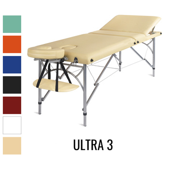 Stół do masażu Medimas Ultra 3 beżowy - składany, aluminiowy, trzysekcyjny